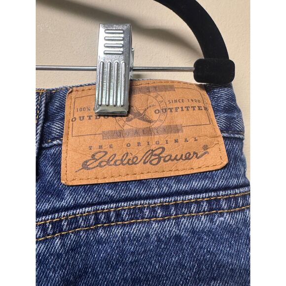 VTG - EDDIE BAUER Fleece Lined Jeans, Medium Wash, Zip Fly, Sz 35x32 - Picture 6 of 8